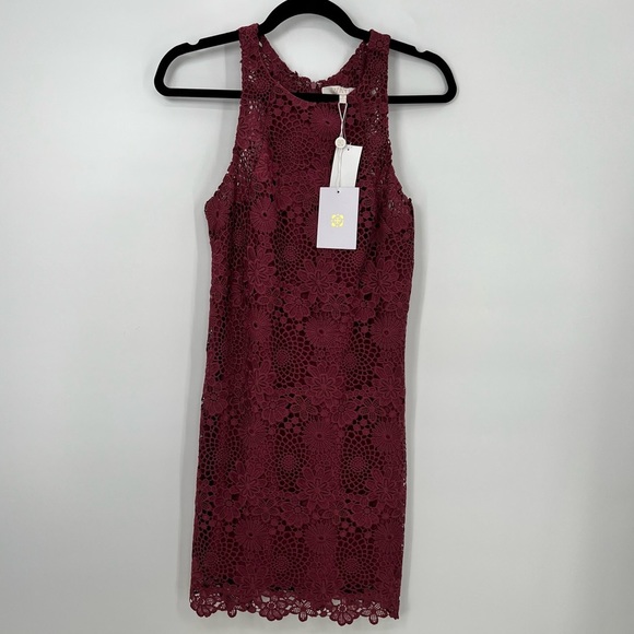 NWT WAYF Randy Floral Lace Embroidered Sleeveless Racerback Mini Dress S - Picture 3 of 10